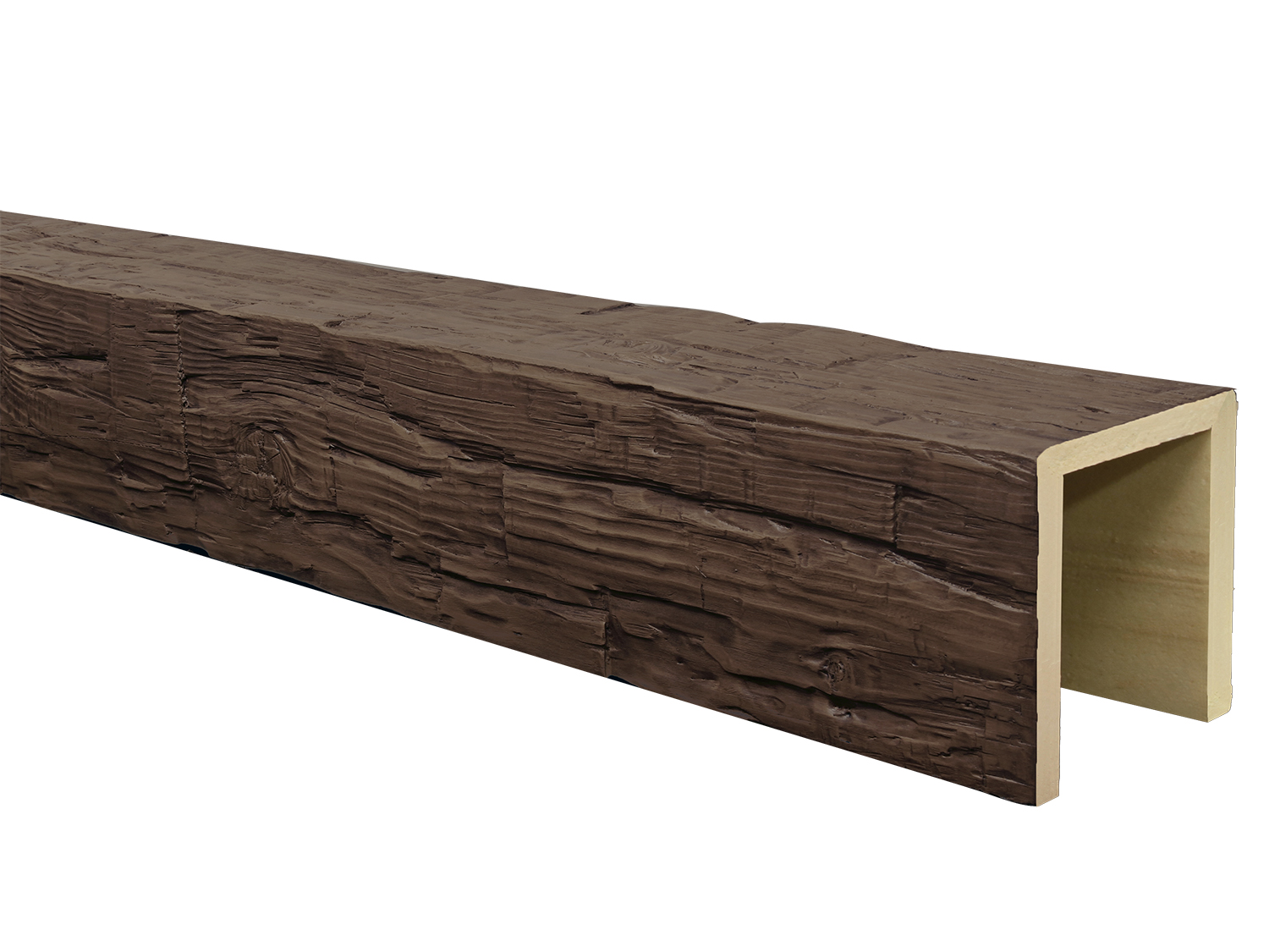 Can I order an L-shaped half beam with two exposed sides in the Rough Hewn faux wood beam texture?